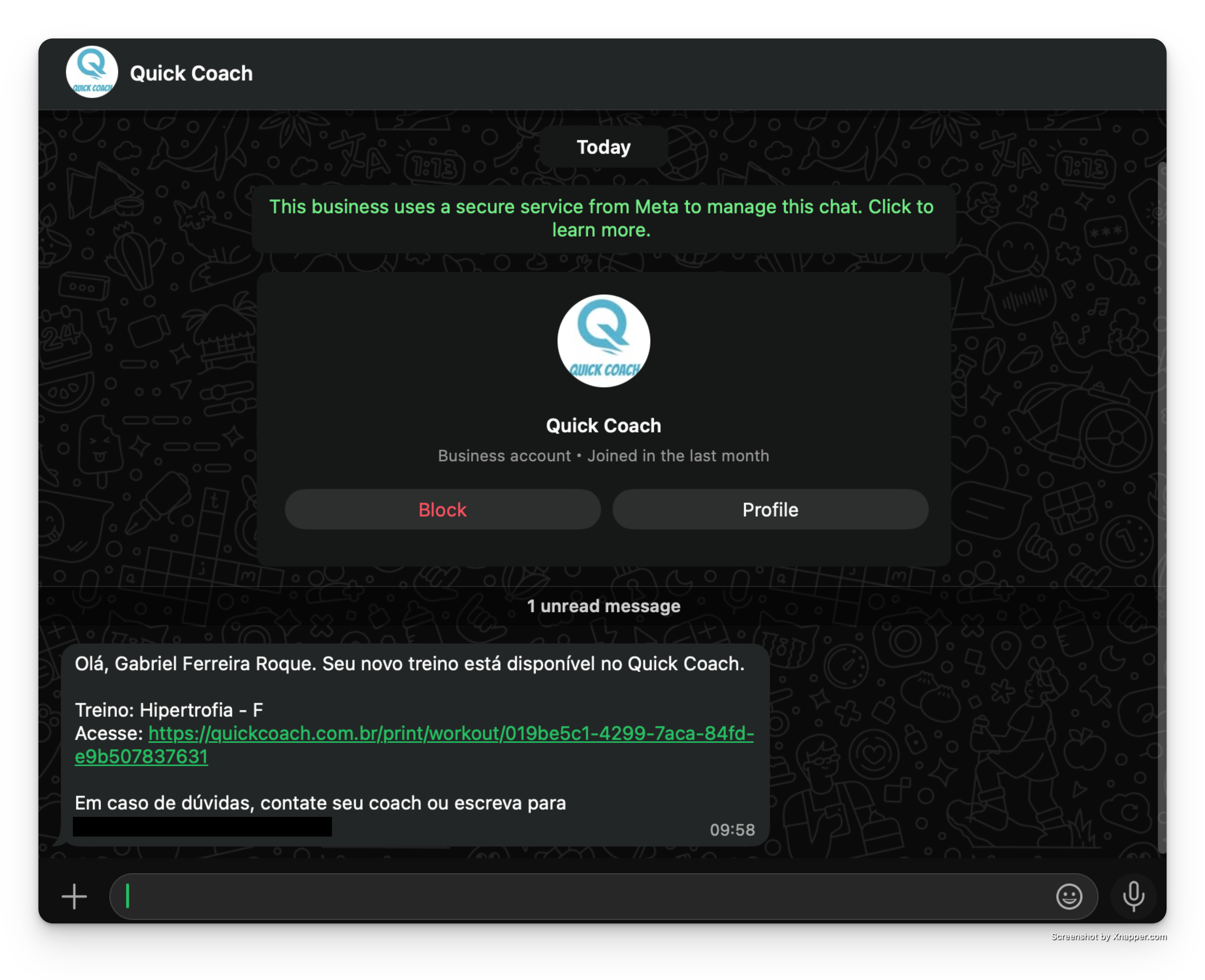 Entrega Instantânea via WhatsApp - Quick Coach